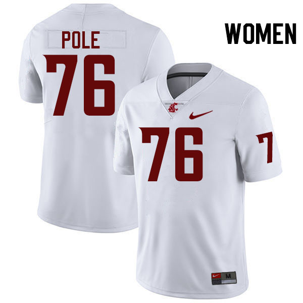 Women #76 Esa Pole Washington State Cougars College Football Jerseys Stitched-White